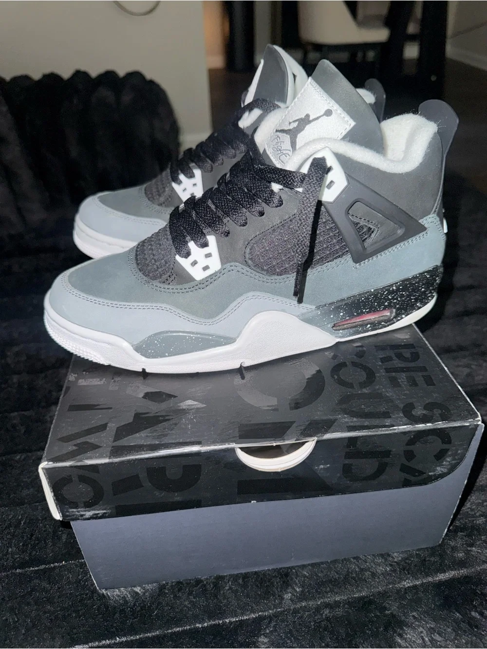 Air Jordan (Fear) 4 Retro Grade School - Gray / Black